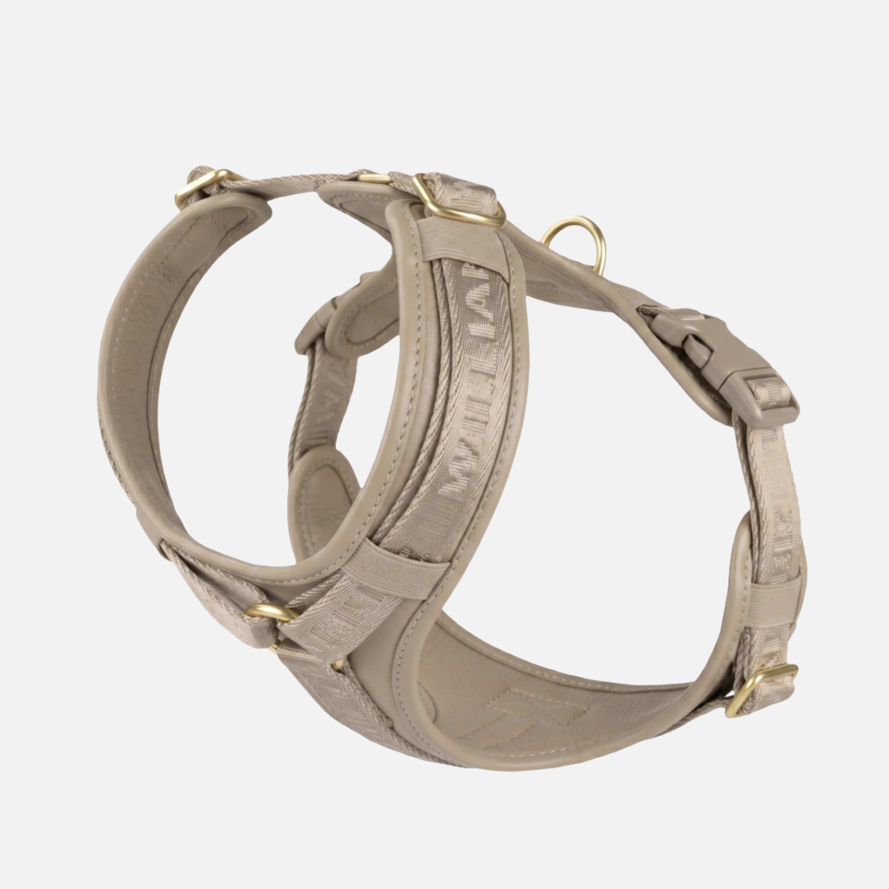 William Walker Hochwertiges Leder Y-Hundegeschirr Plain Sand (Beige) / XS