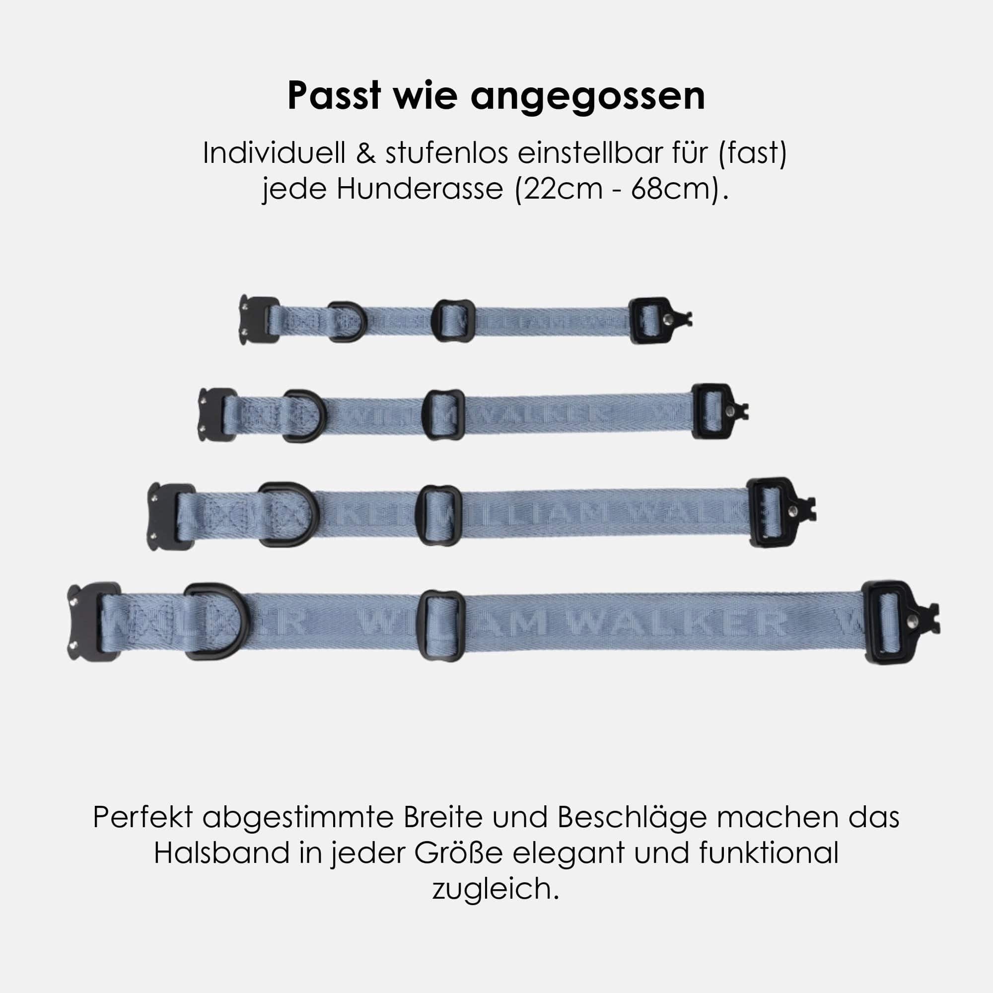 William Walker Jacquard Nylon Hundehalsband Sky (blau)