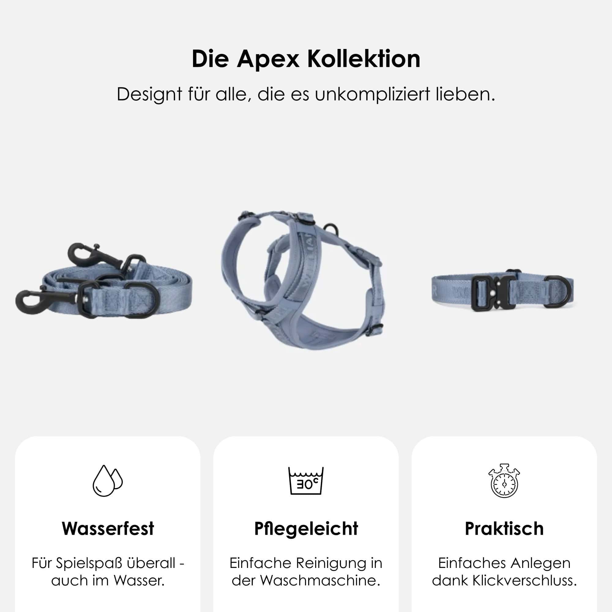 William Walker Jacquard Nylon Hundehalsband Sky (blau)