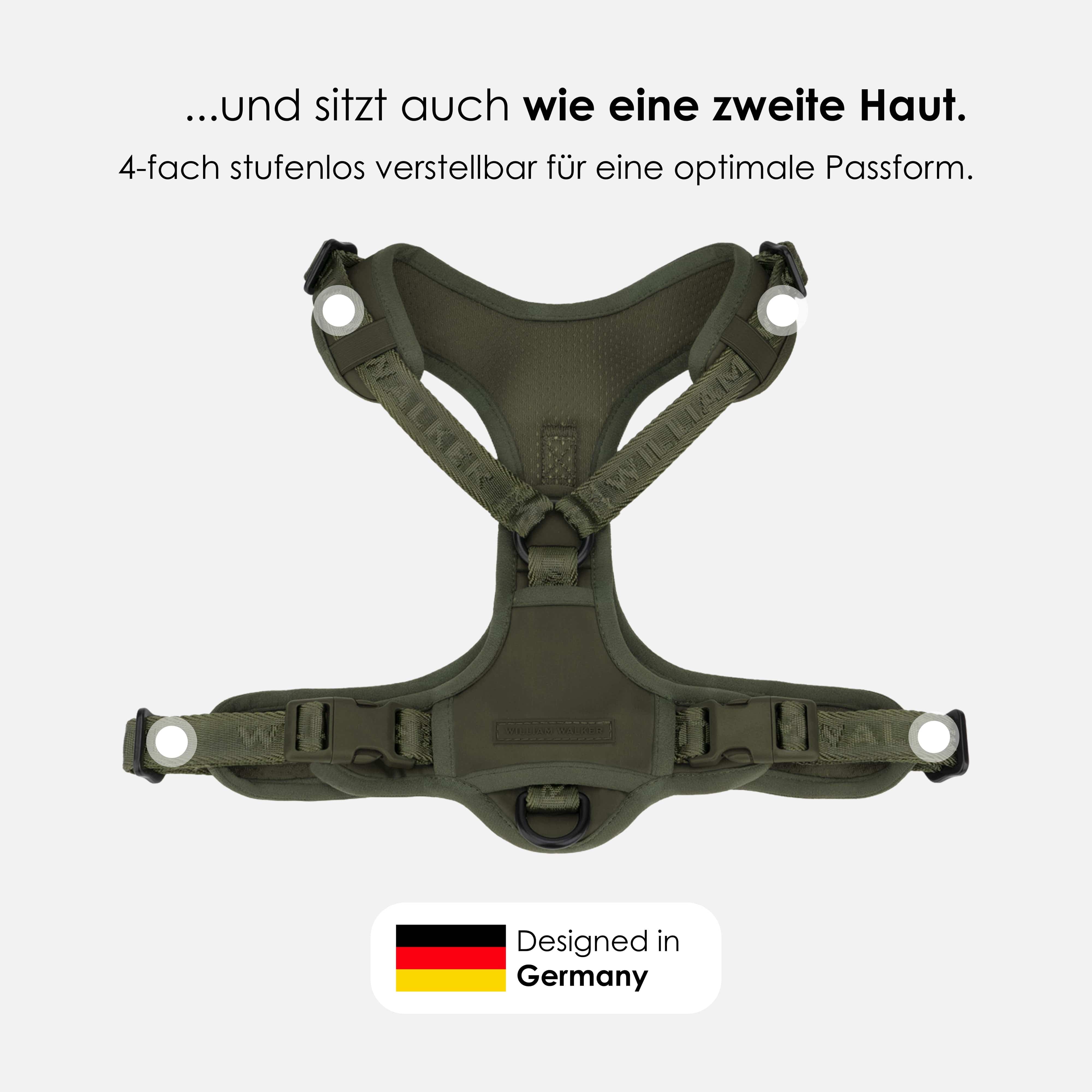 William Walker Hochwertiges Y-Hundegeschirr Forest (grün)