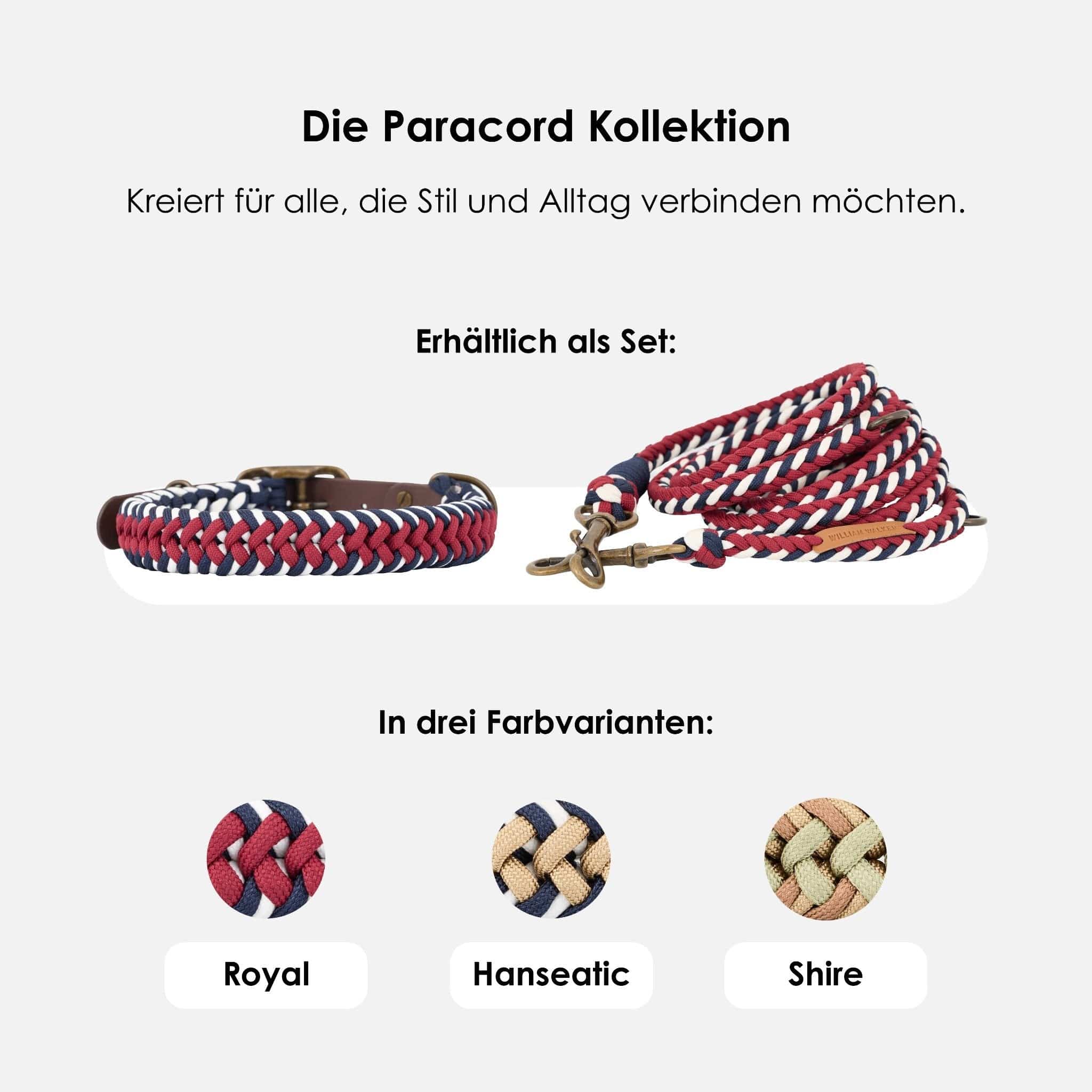 William Walker Paracord Hundeleine Royal // Limited