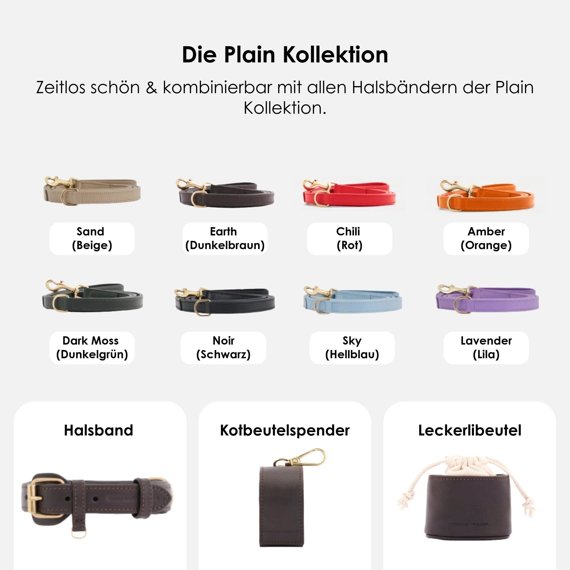 William Walker Hochwertige Leder Hundeleine Earth (Braun)