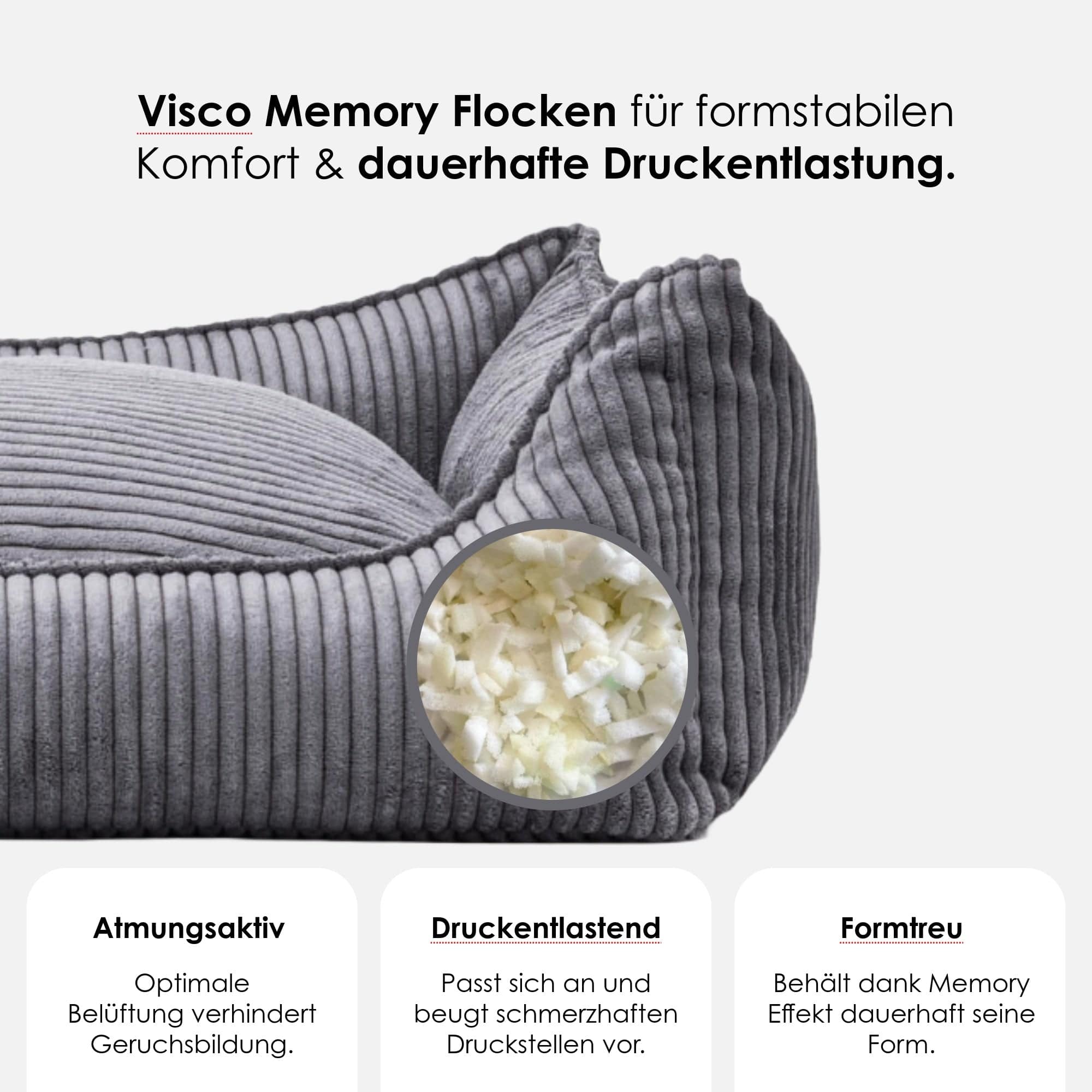 William Walker Orthopädisches Cord Hundebett Charcoal (Grau)