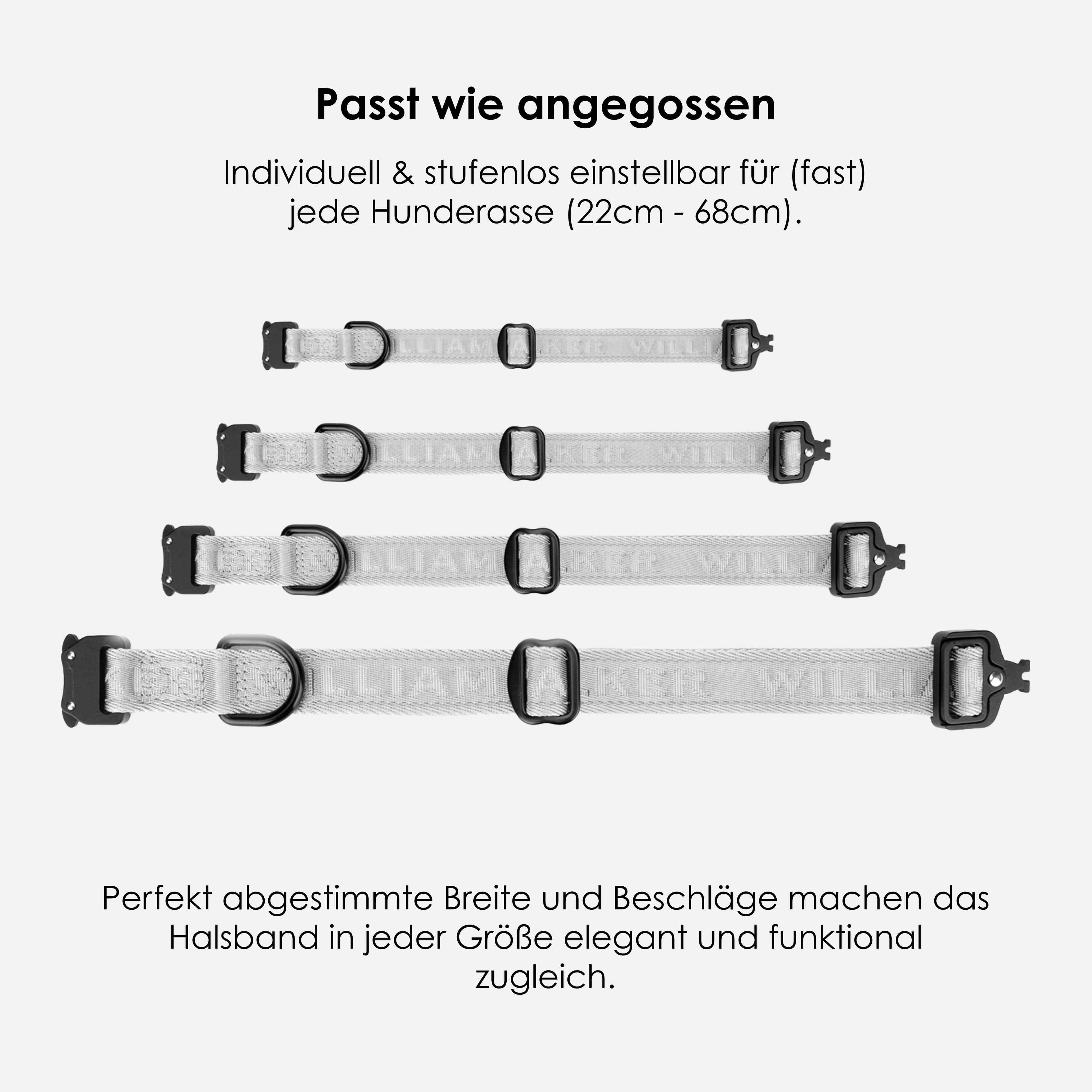 William Walker Jacquard Nylon Hundehalsband Lunar (Reflektierend)