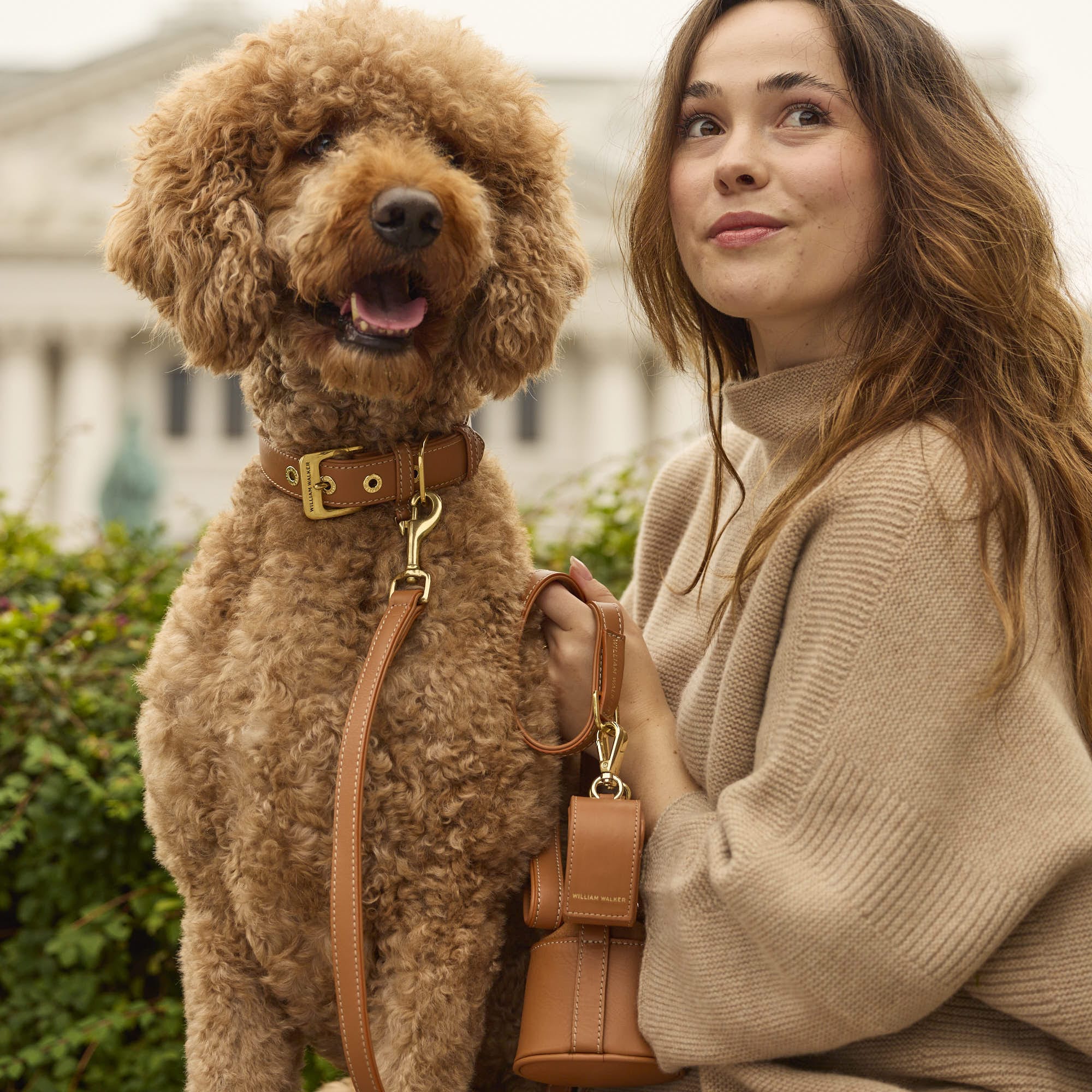 William Walker Hochwertige Glattleder Hundeleine Caramel