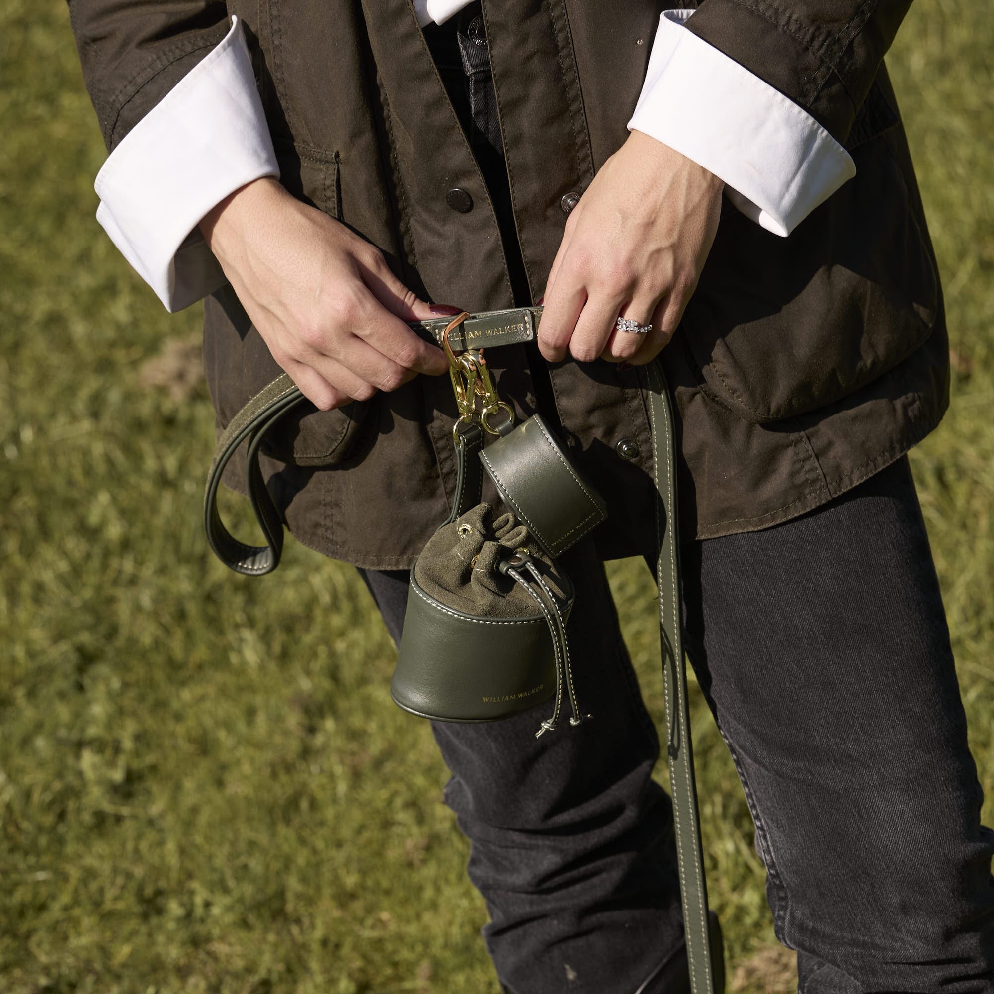 William Walker Hochwertige Wildleder Hundeleine Forest (Grün)