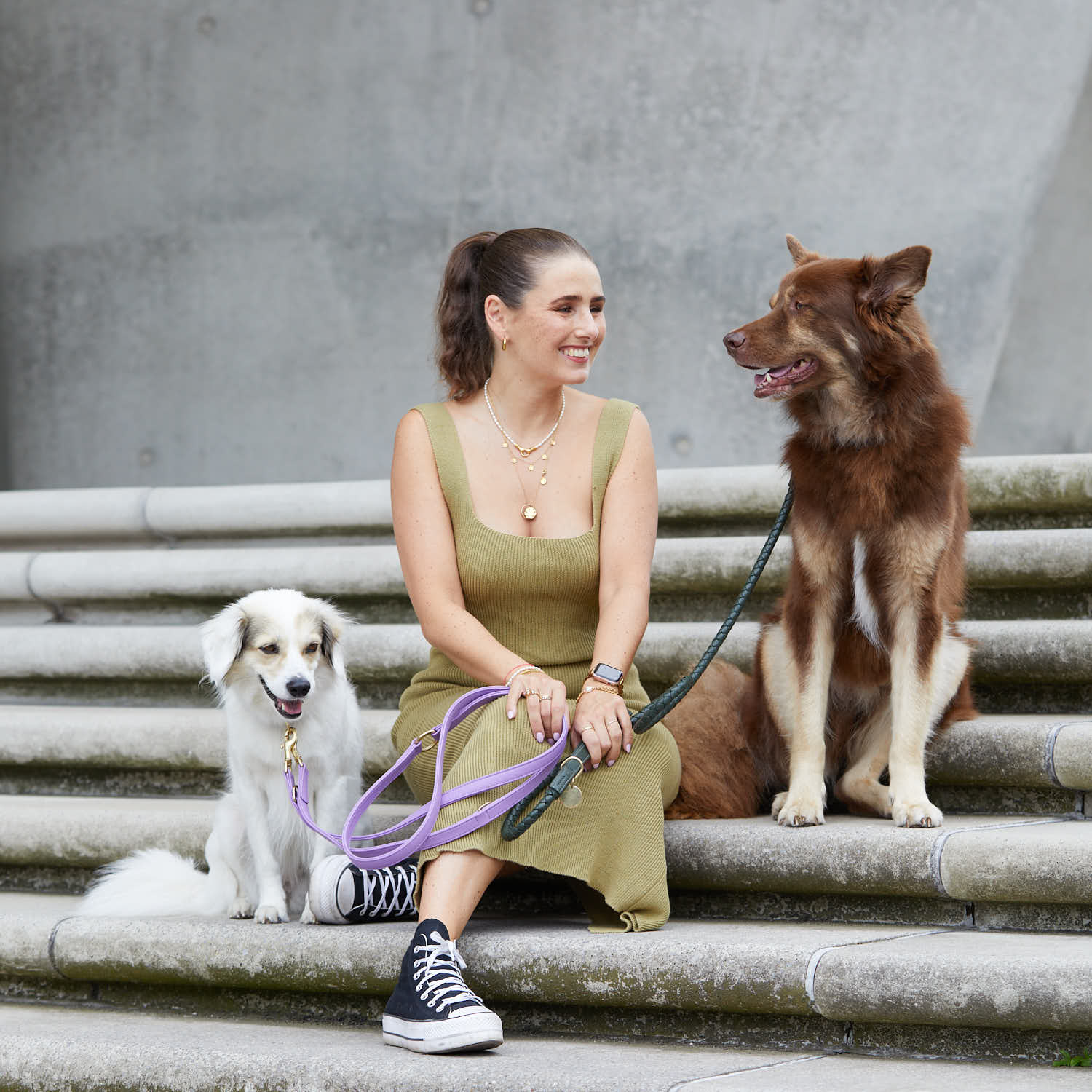 William Walker Hundeleine Twisted Dark Moss