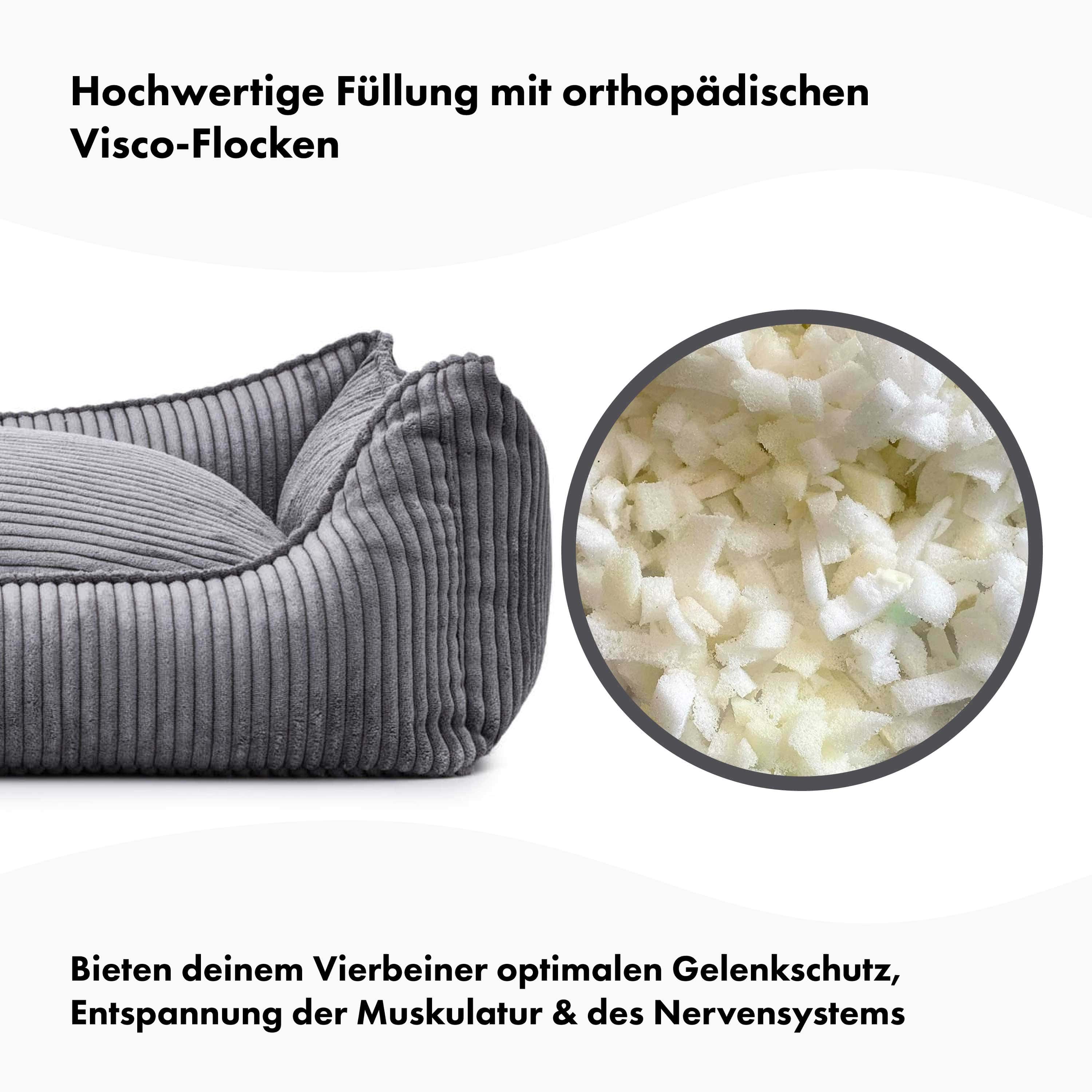 William Walker Orthopädisches Hundebett Cord Charcoal (grau)