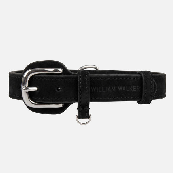 Collare per cani in pelle nubuck idrorepellente Nero (Nero)