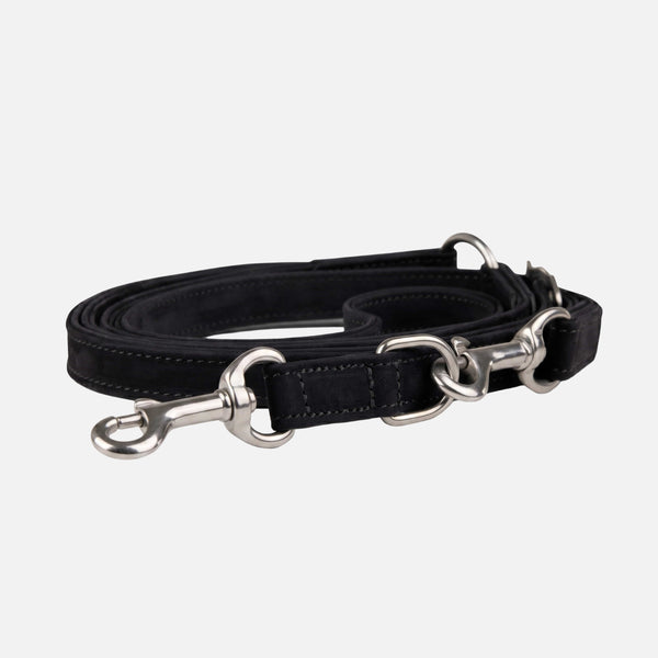 Guinzaglio per cani in pelle nubuck impermeabile regolabile senza limiti Handsfree Nero (Nero)