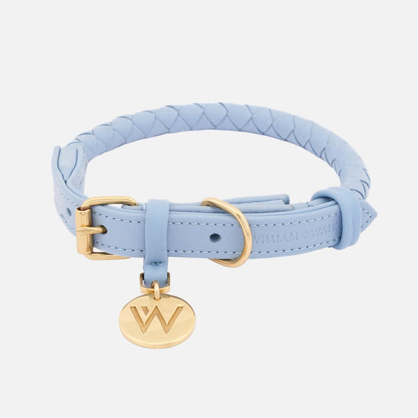 Collare per cani in pelle Twisted Sky (Azzurro)