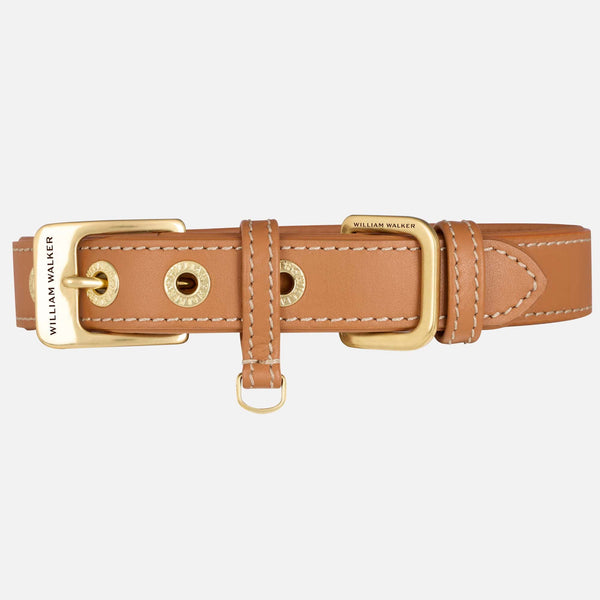 Collare per cani in pelle liscia Caramel (Marrone)
