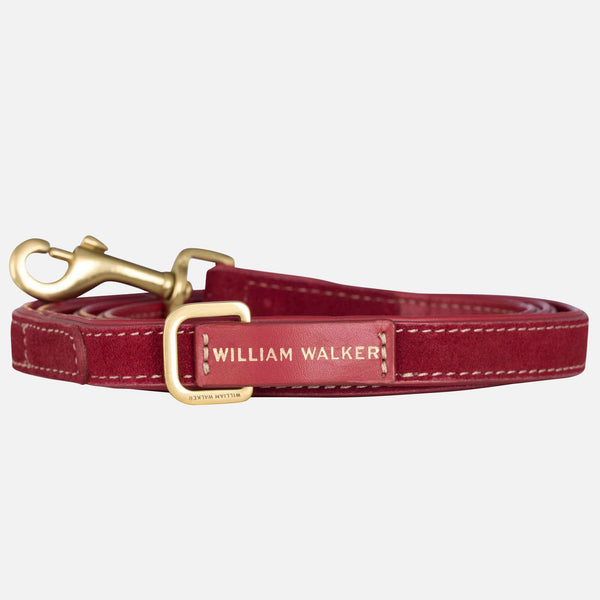 Guinzaglio per cani in pelle scamosciata Lambrusco (rosso Bordeaux)